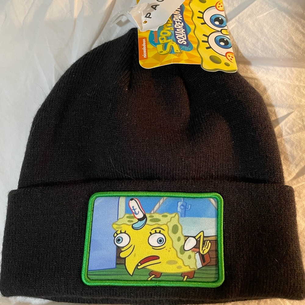 NWT SpongeBob Black Beanie.